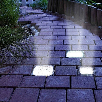 Solar Paver Set Lights Belgard Block Icle Outdoor Cube Led Garden Glass Rock Accent Cool White Path Brick Landscape Lighting