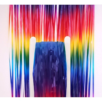1mx2m Rainbow Tinsel String Foil Fringe Curtain Shiny Shimmer Party Wedding Birthday Door Decoration Metallic Foil Curtain