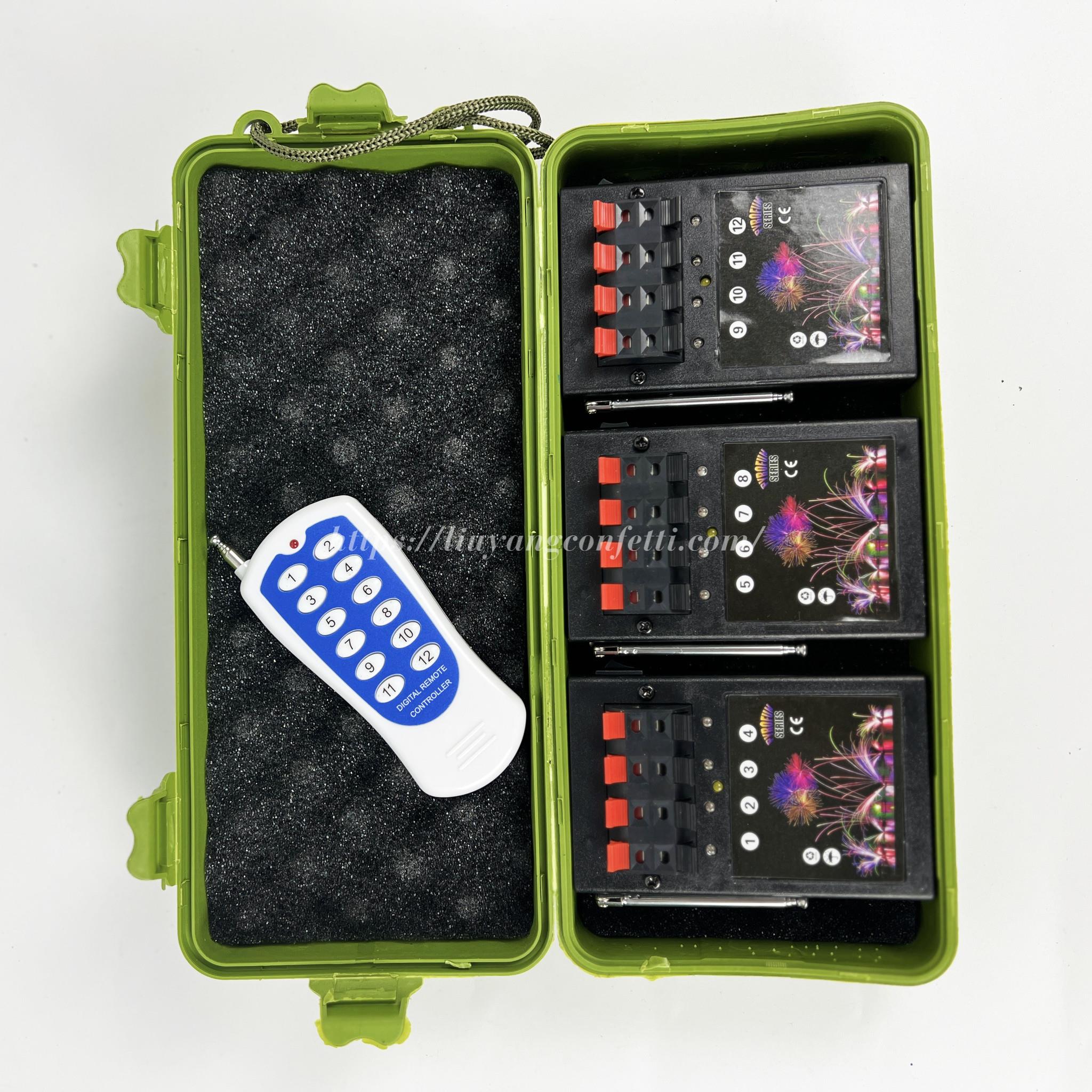12 Cue 12 Channel Remote Control Fireworks Firing System Pyrotechnics Machine for Event Celebration Parties Birthdays New Years