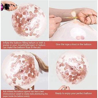 12 Inch Transparent Latex Rose Gold Sequin Gender Reveal Clear Globos Party Hot Sell Wedding Decoration Confetti Balloon
