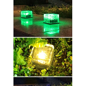 Garden Courtyard Pathway Patio Outdoor Decoration Waterproof Led Decorative Paving Rgb Solar Brick Ice Cube Light