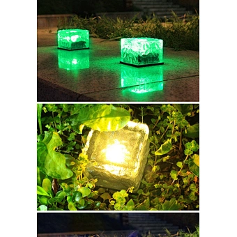 Garden Courtyard Pathway Patio Outdoor Decoration Waterproof Led Decorative Paving Rgb Solar Brick Ice Cube Light