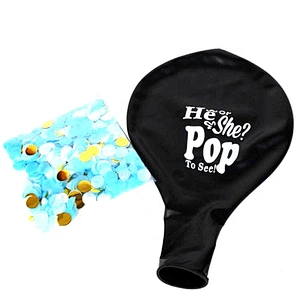 36inch Black Gender Reveal Balloon Pink Blue Confetti Boy or Girl Gender Reveal confetti balloon for baby shower decoration