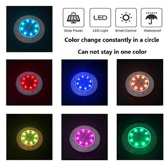Colored Disk Garden Waterproof Landscape Lighting Yard Lawn Patio Pathway Walkway Driveway Changing Color Solar Ground Light