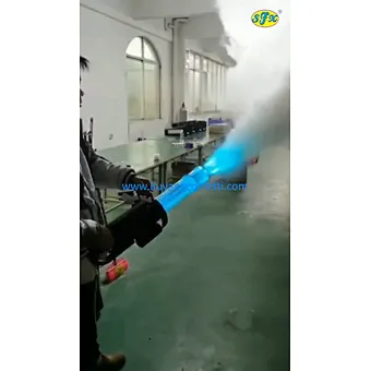 Nightclub Jet Machine Stage Effect Hold Hand Dj Fog Cannon Rotation Led Changing Rgb Color Spinning Led Co2 Gun
