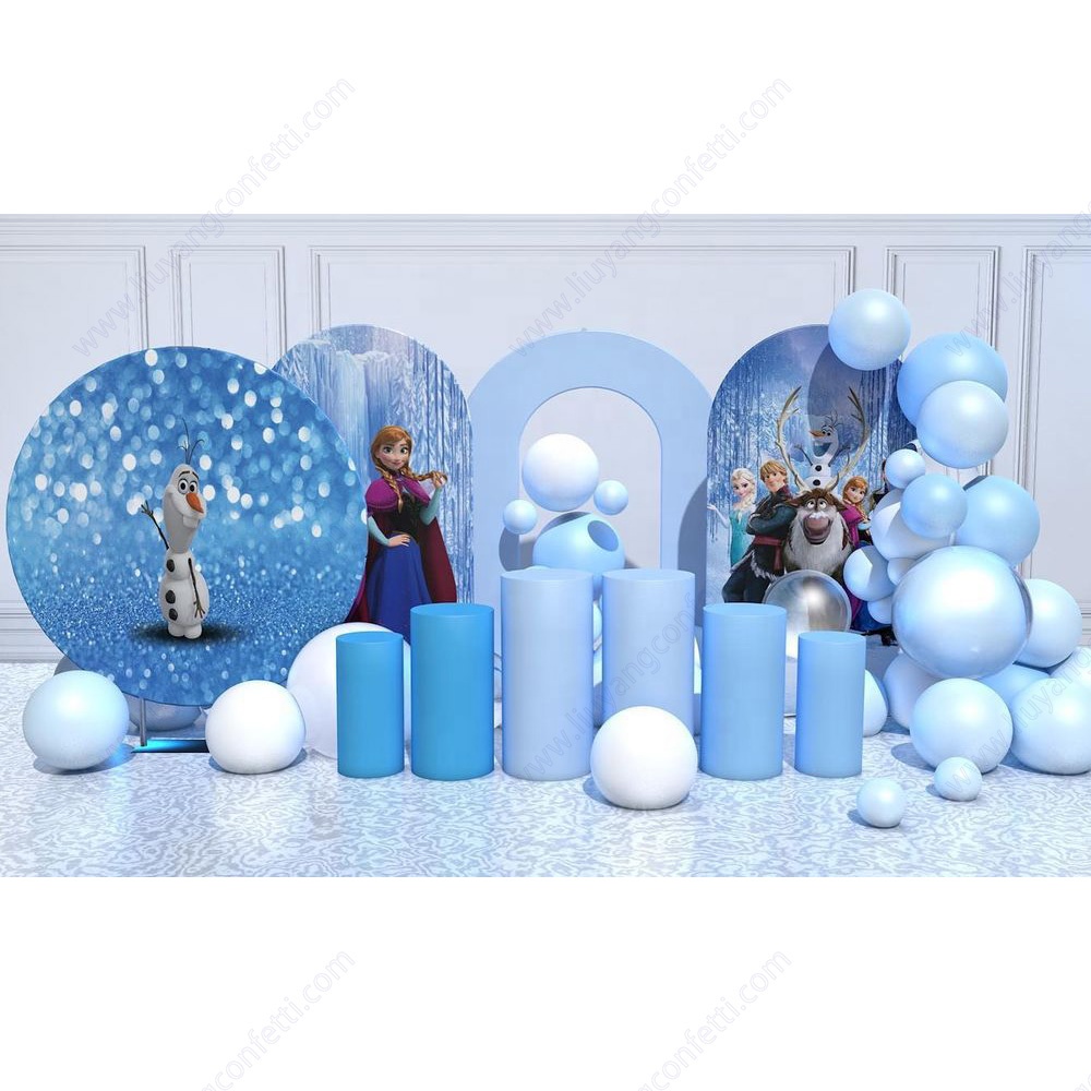 Custom Exhibition Events Birthday Party Circle Tension Polyester Fabric Design Round Stand Wedding Decoration Backdrop