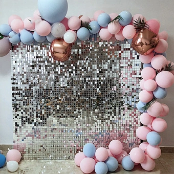Shimmer Backdrop Wedding Decoration Outdoor Signs 9ft X Blush Pink Mold Sequined Decorative In Board Signage Sequin Wall Panel