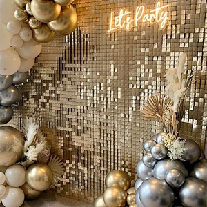 Air Active Wedding Event Theme Party Decoration Tile Photography Background Prop Backdrop Sign Glitter Sequin Shimmer Wall Panel