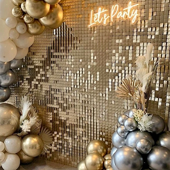 Air Active Wedding Event Theme Party Decoration Tile Photography Background Prop Backdrop Sign Glitter Sequin Shimmer Wall Panel