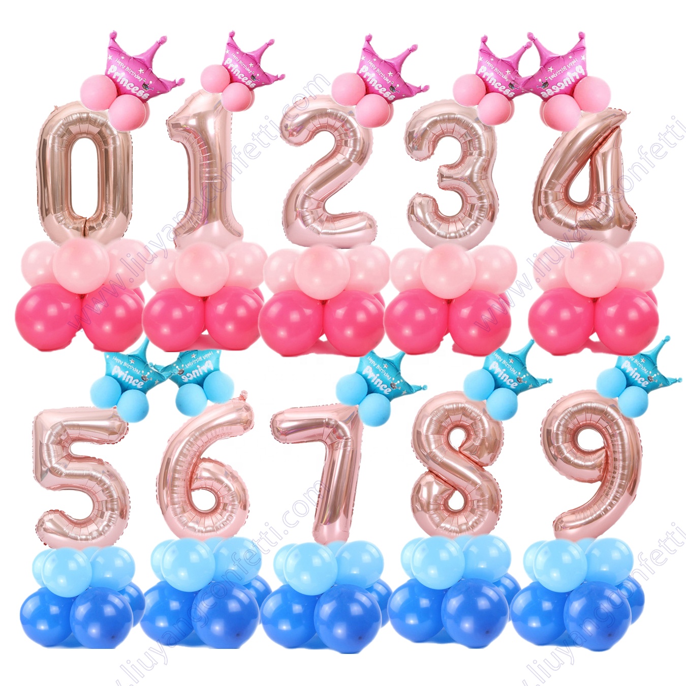 Merry Christmas Digital Helium Ballon Wedding Decoration Birthday Party Happy Baby Shower Kids Rose Gold Number Foil Balloons