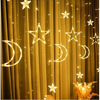 Moon and Star Ramadan Moubarak Eid Home Decorations Lighting Ramadan Led Lights