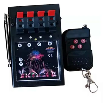 Cold Fire 4-Channel 4-Cue Remote Control Fireworks Firing System Plastic Pyrotechnics for Festive Party Decorations