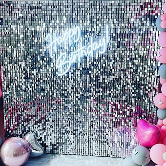 Panel Wedding Birthday New Year Event Decor Supplies Shiny Glitter Sequin Board Silver Shimmer Interior Wall Decoration Backdrop