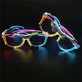 Best Selling Custom Logo Flashing LED EL Sunglasses Light up Glasses for Parties and Events