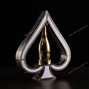 LED luminous spade A wine seat stainless steel champagne wine holder bar KTV nightclub  wine display rack
