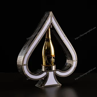 LED luminous spade A wine seat stainless steel champagne wine holder bar KTV nightclub  wine display rack