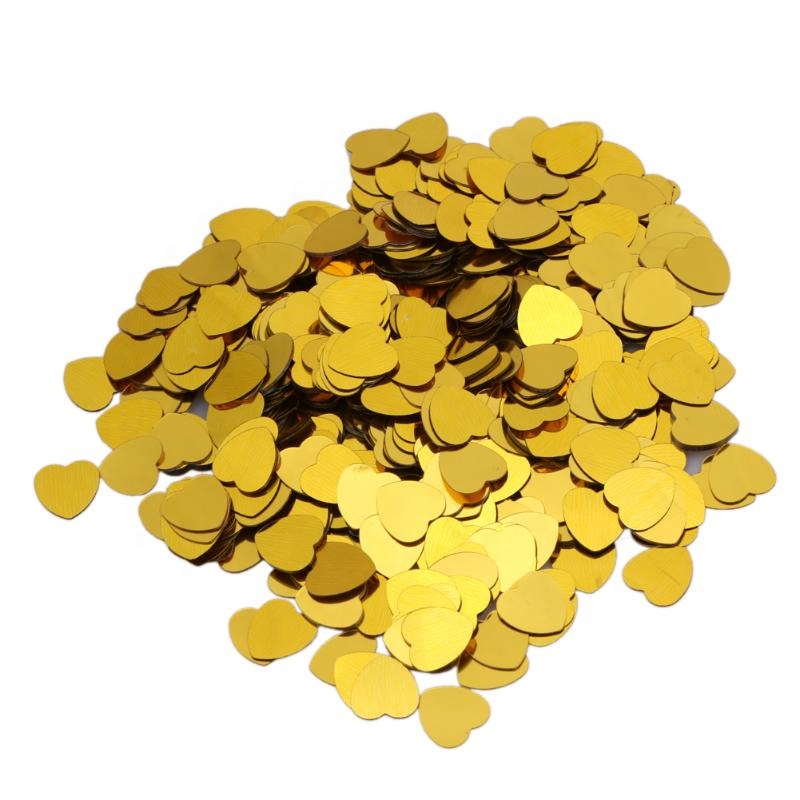gold shine sparkle love heart wedding favor table decoration color paper confetti for wedding valentine birthday party