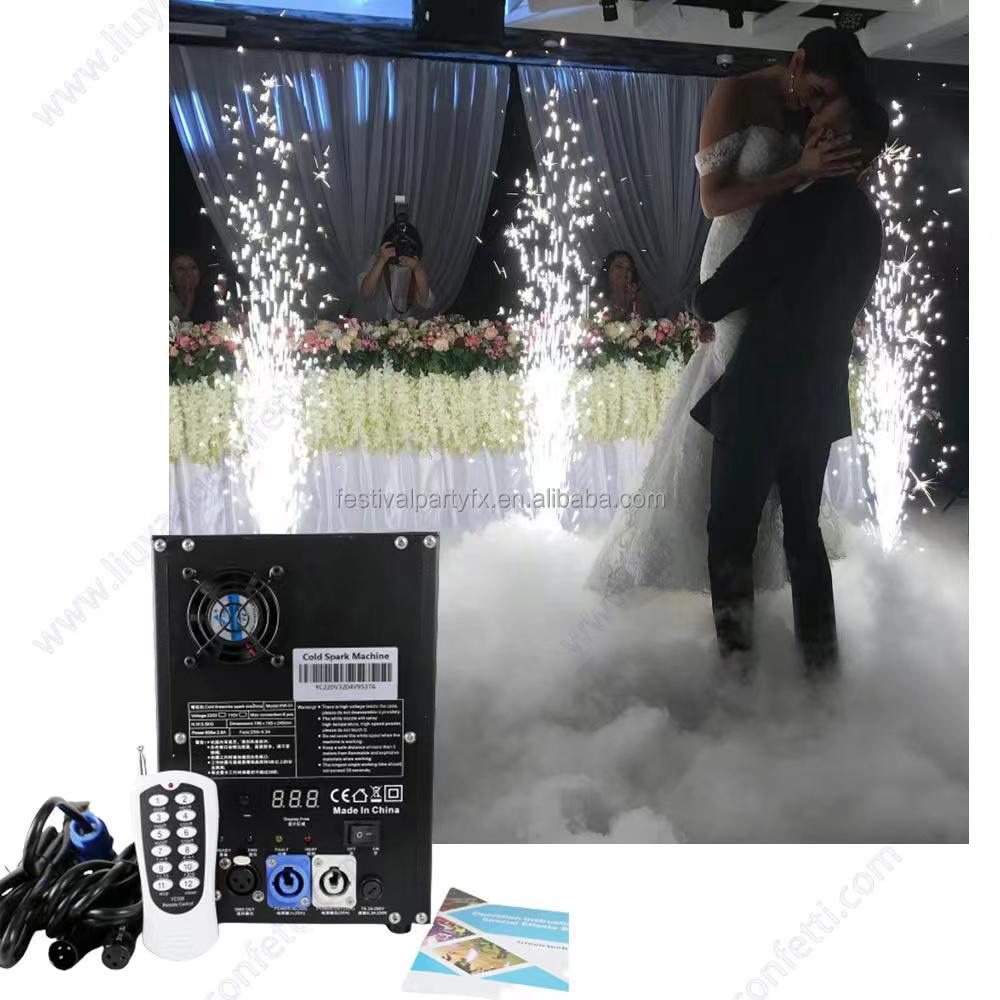 600w Mini Titanium Powder Set Battery 750w Cold Fireworks Wireless Dmx Control 650w Spark Fountain Machine For Wedding Stage Dj