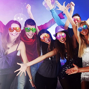 Jumping Acrylic Party Cyberpunk Plastic 2023 Shutter Toys Tiktok Colorful Luminous Bar Music Festival Technology Led Glasses