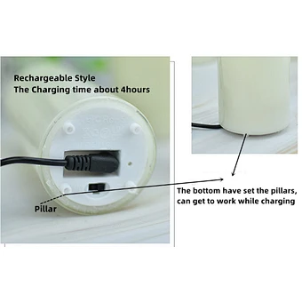 flickering battery glass led candles light flameless rechargeable electronic candle with remote control