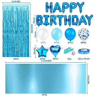 Banner Rose Gold Fringe Curtain Foil Tablecloth Heart Star Confetti Balloon 10g Table Women Girl Happy Birthday Party Decoration
