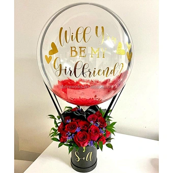 Balloon Gift Hot Air Bouquet Unique Idea Decoration Party Celebration Flower Birthday Art Butler Valentine She Said Yes Graduate