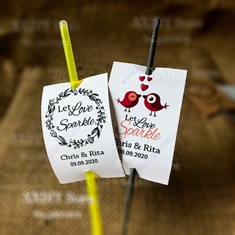 100pcs Custom Let Love Sparkle Personalized Kraft Holder Tag Exit Sleeves Send Off Printable Template Wedding Sparkler