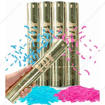 Baby shower Boy or Girl Pink Blue Biodegradable Birthday Wedding Wholesale Gender Reveal Popper Confetti Cannon for Sale