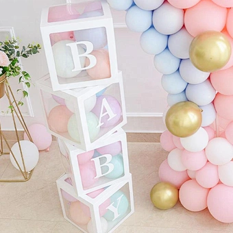 Boy Girl 12inch Transparent Box Wedding balloon Air First 1st Birthday Party Decorations Kids Ballon Baby Shower Decorations