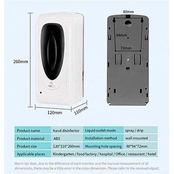 sanitizing sink touch free kiosk bottle contactless digital abs Automatic Soap Alcohol Pump Touchless Hand Sanitizer Dispenser