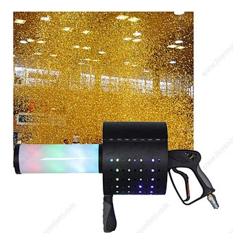 led confetti cannon machine for stage co2 confetti spraying gun rechargeable battery power confetti jet sprayer with 3M hose