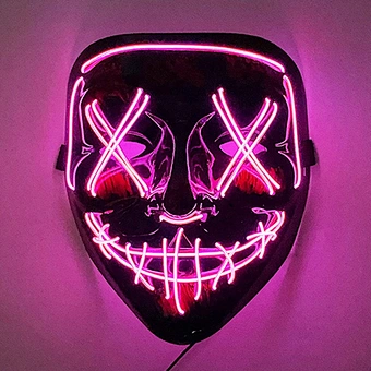 Decoration Costume Kids Adult Led Glowing Black V Word With Blood Horror Facepiece Outfit 2023 Hot Sale Halloween Mask