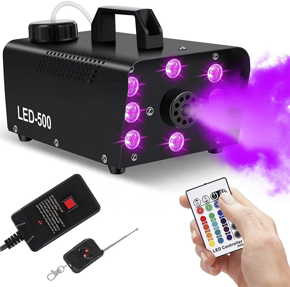 Party Disco DJ Wedding 500W LED FOG Smoke Machine with 8PCS RGB 3 in 1 LED Stage Effect Equipment Fog Smog machine