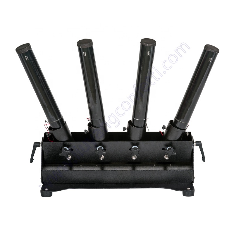 Four shots Electric Launcher Cannon Co2 Dmx Electric Paper Rainbow Stage fx dj Streamer Wedding Party Confetti Machine