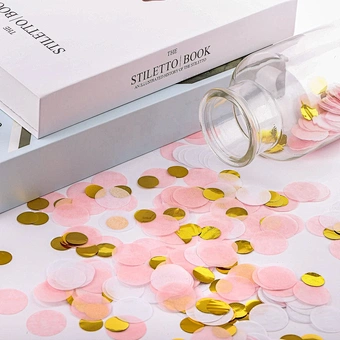 Round Tissue Paper Table Dots Birthday Party Valentine's Day Balloon Decorations 1 Inch Pink White Gold Wedding Confetti