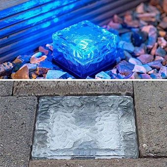 Solar Paver Set Lights Belgard Block Icle Outdoor Cube Led Garden Glass Rock Accent Cool White Path Brick Landscape Lighting