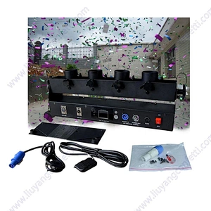 DMX Four shots Electric Cannon shooter Launcher Co2 Fabriquer Des Confettis Blower Cofetti Paper Confetti Machine for stage dj