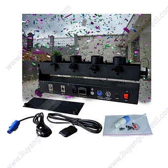 DMX Four shots Electric Cannon shooter Launcher Co2 Fabriquer Des Confettis Blower Cofetti Paper Confetti Machine for stage dj