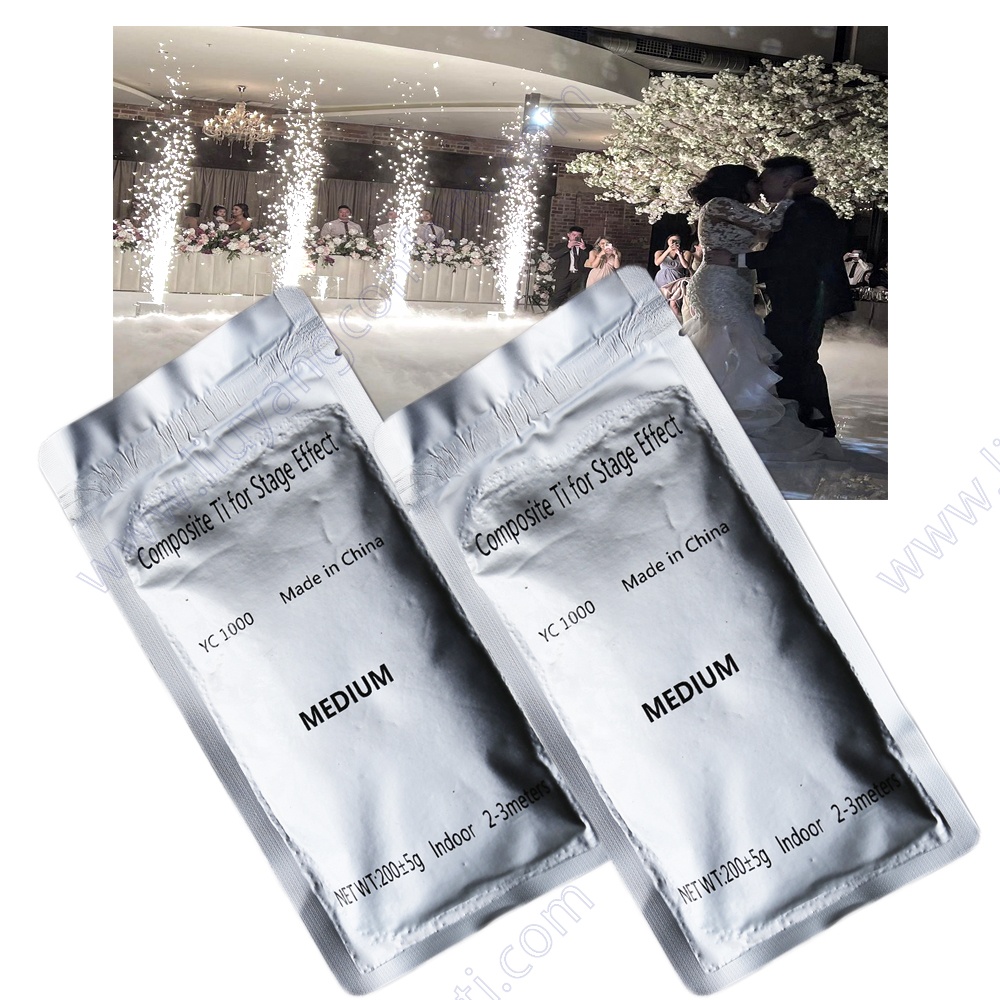 Stage Event Party Ti Powder 200g Stage Effect Smokeless Safety Powder Cold Spark Machine Wedding Pyrotechnics Metal Dust Sparkly