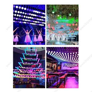 Lifting Tube Wall 3d Winch Stage Lighting Rgb Colorful Dmx Led Lift Ball System Color Led Kinetic Light For Disco Wedding