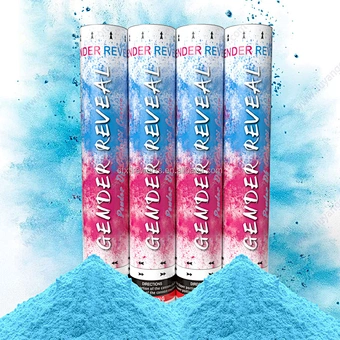 Gender Reveal Party Supplies Pink Blue Colour Smoke Powder Confetti Cannon popper shooter For Baby Shower Decoration