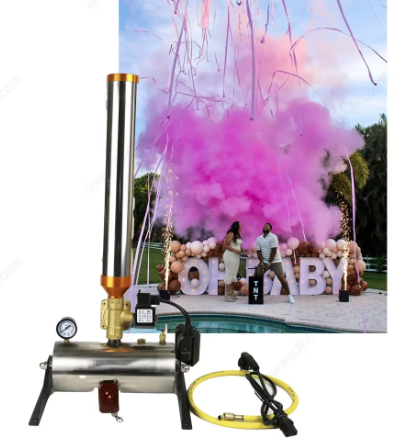Colorful Electronic Remote Control Confetti Cannon Machine Baby Shower & Gender Reveal Powder Party Decorations Pink & Blue
