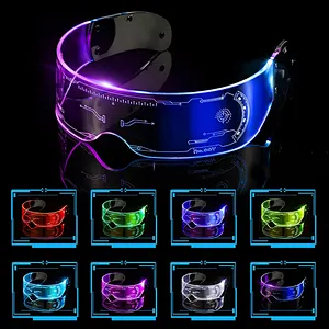 2022 New Fashion Led Glasses Creative Technology Futuristic Cyberpunk Luminous Party Light Up Glasses