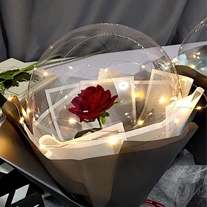 Birthday Wedding Decoration 2022 Love Box Women Decor San Valentin Idea Gift Transparent Rose Led Bobo Balloon Valentines Day