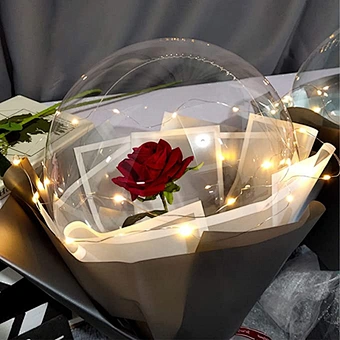 Birthday Wedding Decoration 2022 Love Box Women Decor San Valentin Idea Gift Transparent Rose Led Bobo Balloon Valentines Day