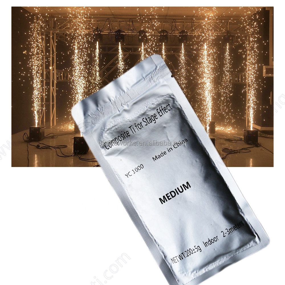 Composite Ti Powder 200G Titanium Metal Granules Cold Pyro Fireworks Powder MSDS Cold Spark Machine Powder for Sparkler Machine