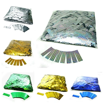 Flameproof color fast Wedding Party 5*2cm metallic PET PVC shredded confetti paper for confetti machine