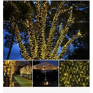 Solar Christmas Outdoor Waterproof Garden String Lights 72FT 200 LED 8 Modes Fairy Lights for Xmas Yard Porch Camping Decoration