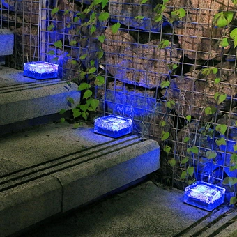 Led Decorative Paving Rgb Outdoor Decoration Waterproof Deck Light Ground Buried Lamp Garden Pathway Clear Glass Solar Ice Brick