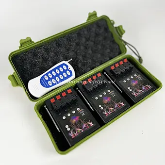 12 Cue 12 Channel Remote Control Fireworks Firing System Pyrotechnics Machine for Event Celebration Parties Birthdays New Years